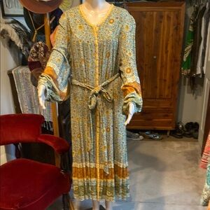 Spell Yellow Rose Lady Untamed Button Down Midi Dress